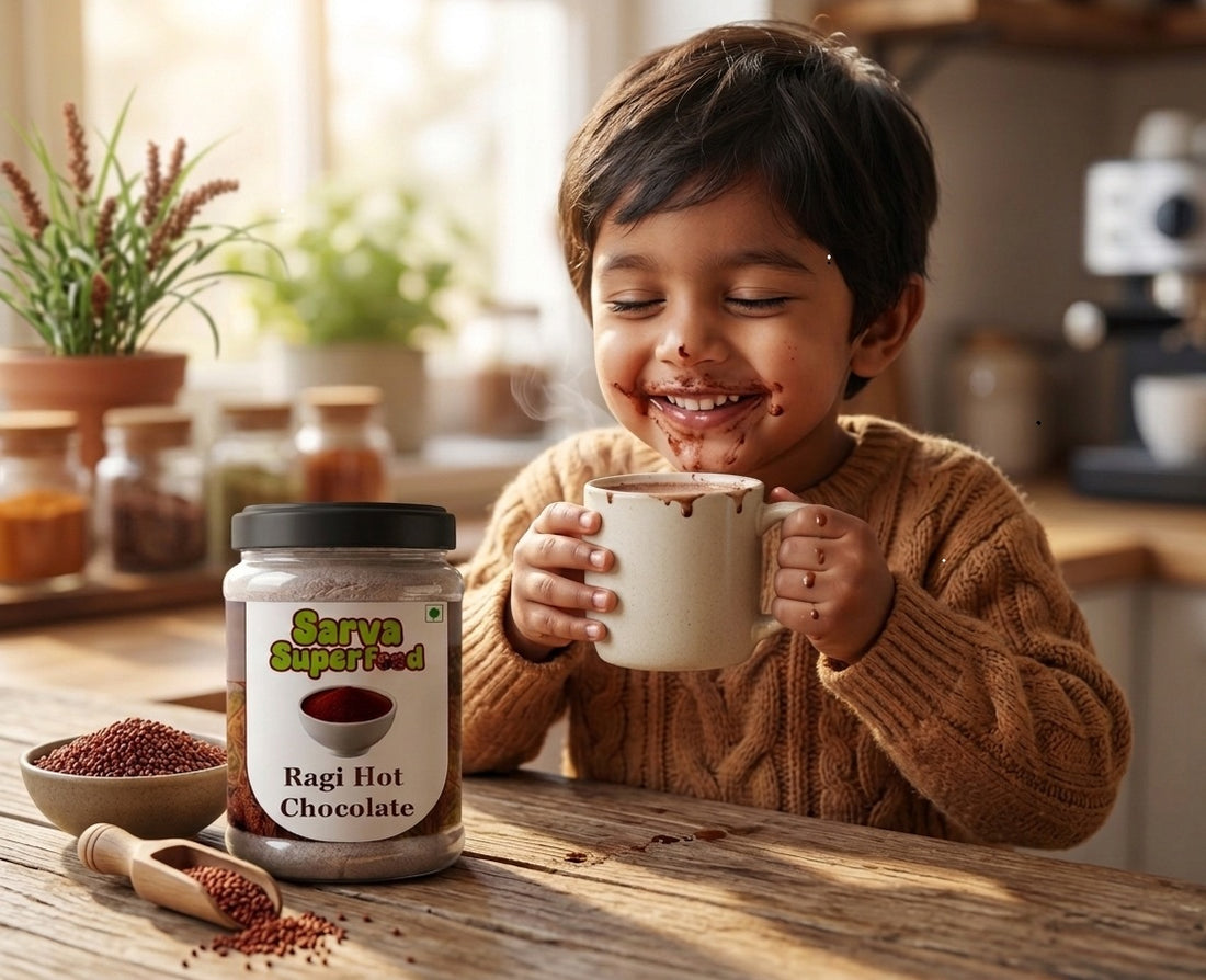 Ragi Hot Chocolate | Calcium Rich & Gluten Free Drink