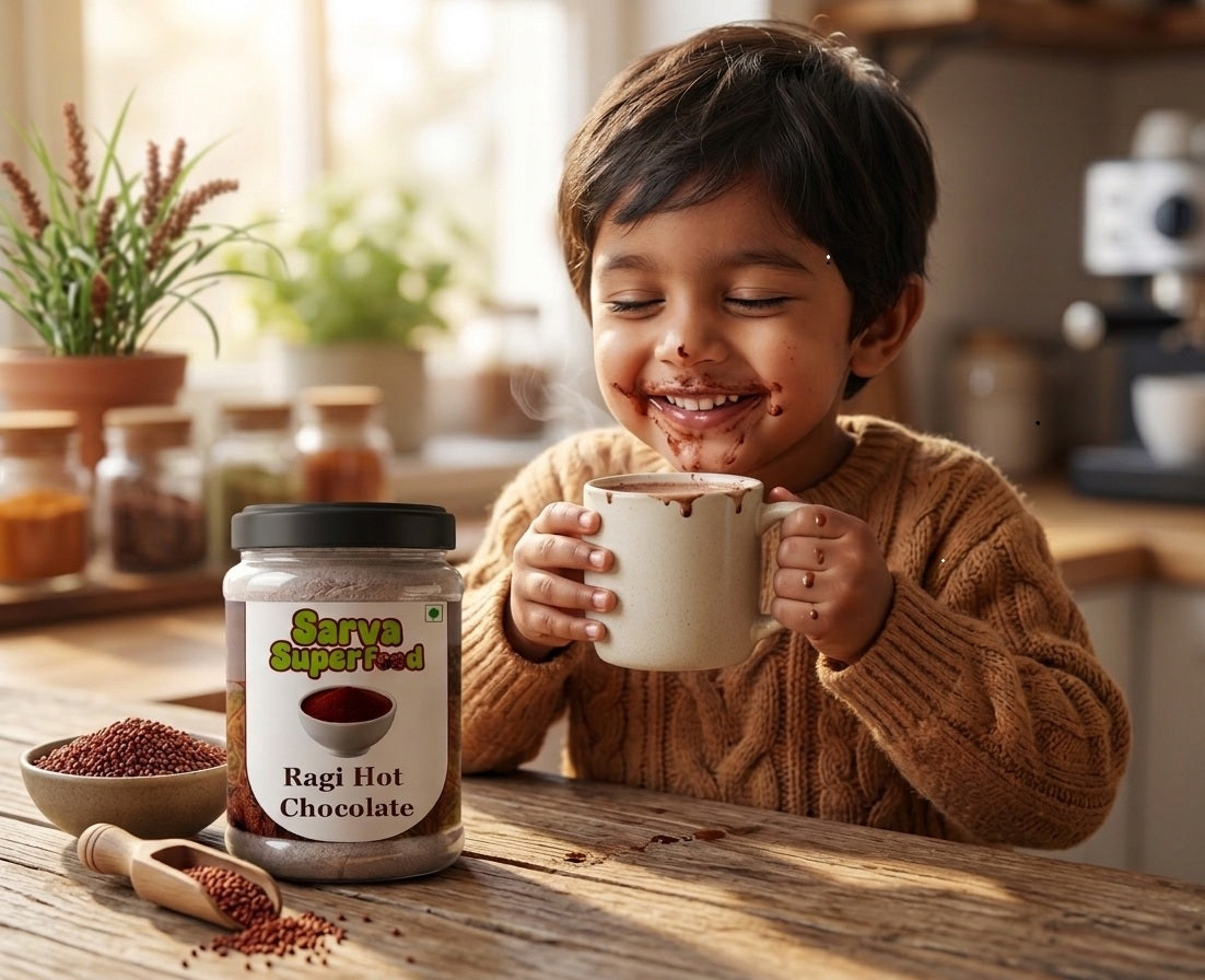 Ragi Hot Chocolate | Calcium Rich & Gluten Free Drink